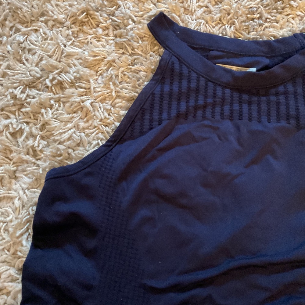 Athleta Renew High Neck Tank Navy Blue Seamless Active Top 223966 Small - Picture 5 of 11